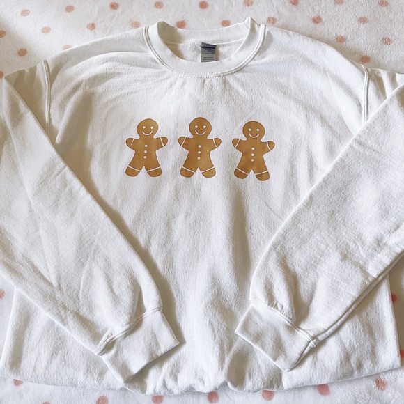 Christmas Gingerbread Sweatshirt Handmade - Picture 2 of 2